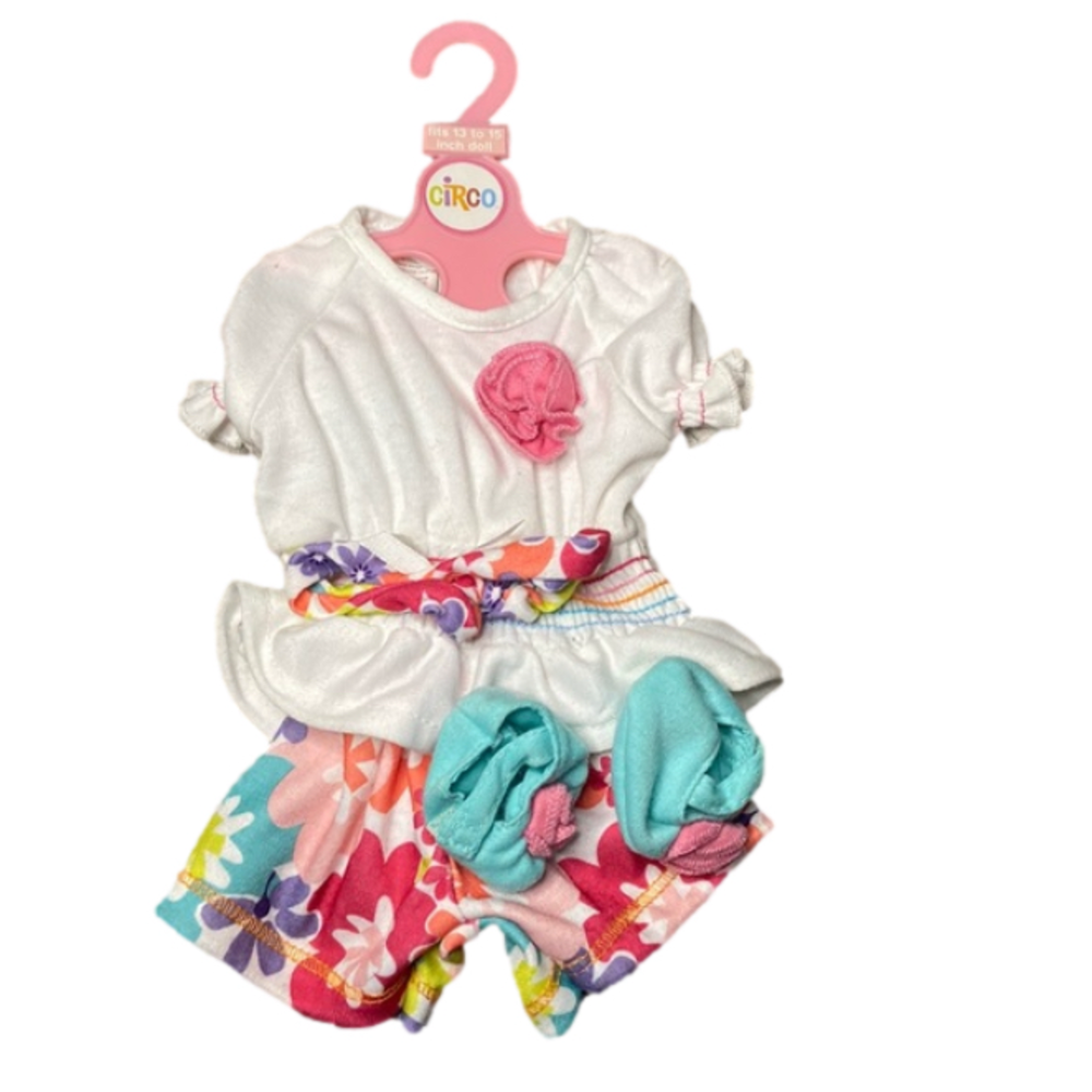 Circo Complete Doll Outfit Shorts Top Shoes Headband Hanger New old Stock